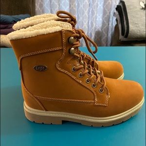 Light Brown Lugz Sherpa Lined Winter Boots, Size 8